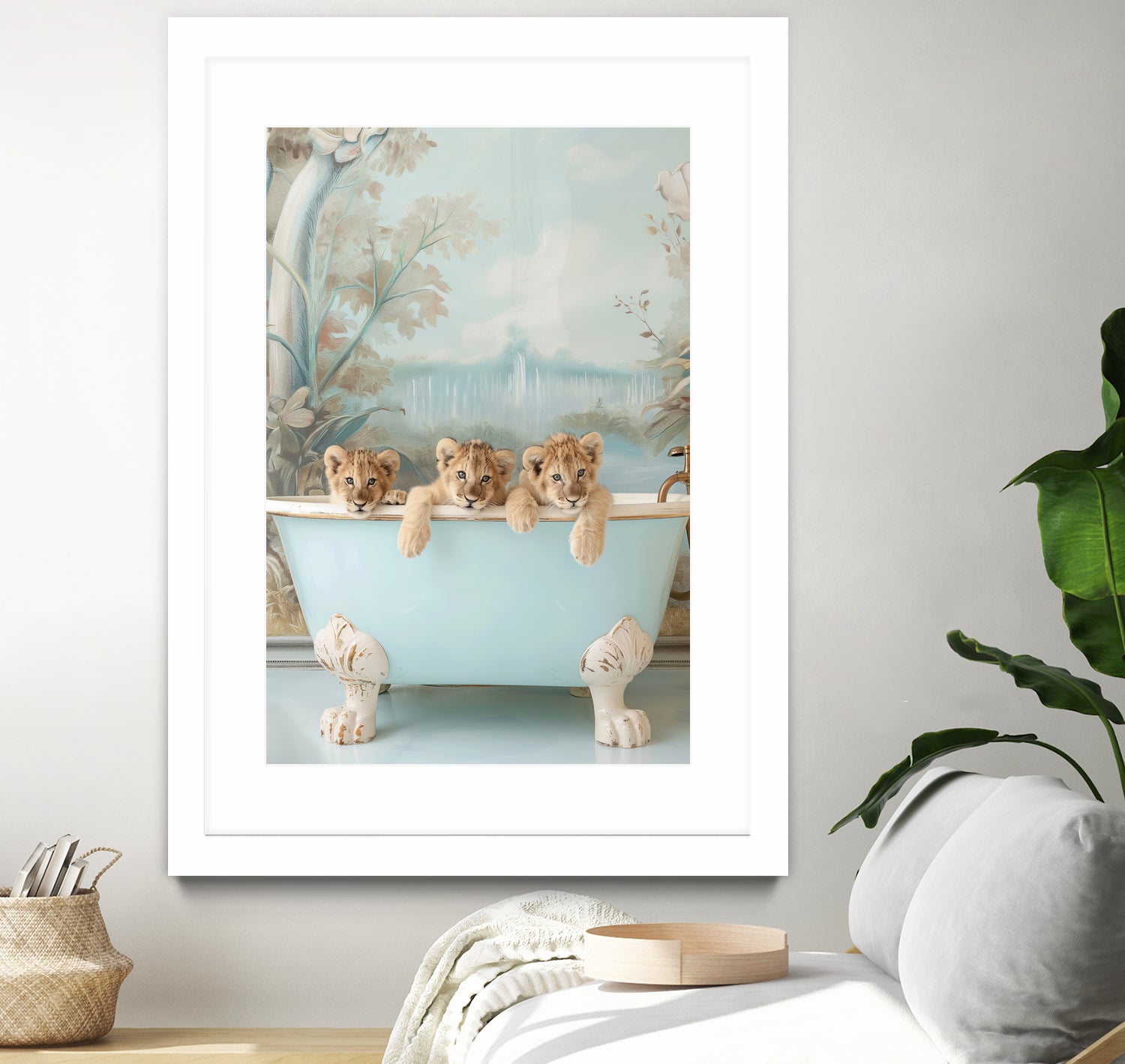 Blue Lagoon Lion Cubs by Niky Rahner on GIANT ART - animals rahner