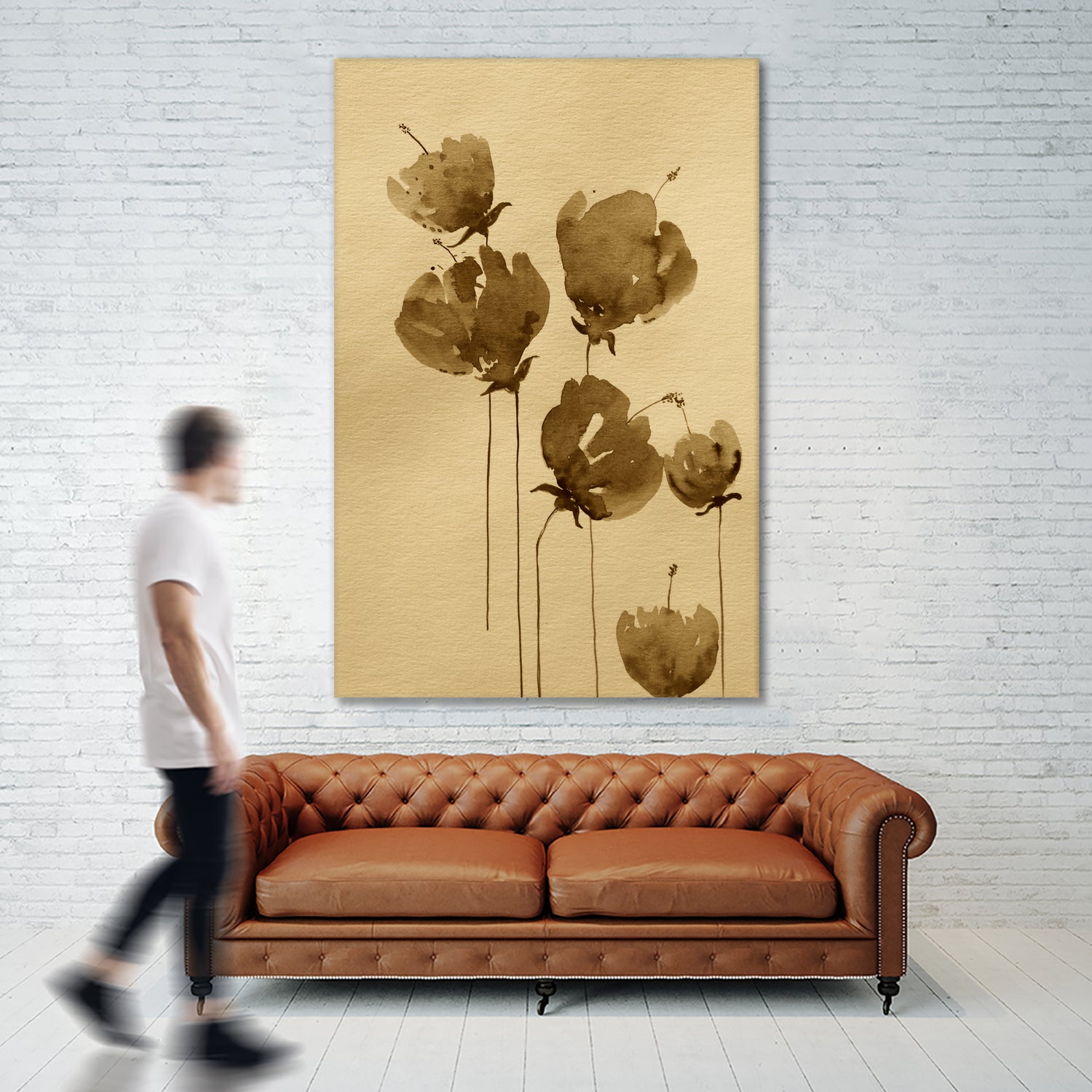 Poppies In Muted Sepia Tones by Santhosh ch on GIANT ART - 11825 illustration