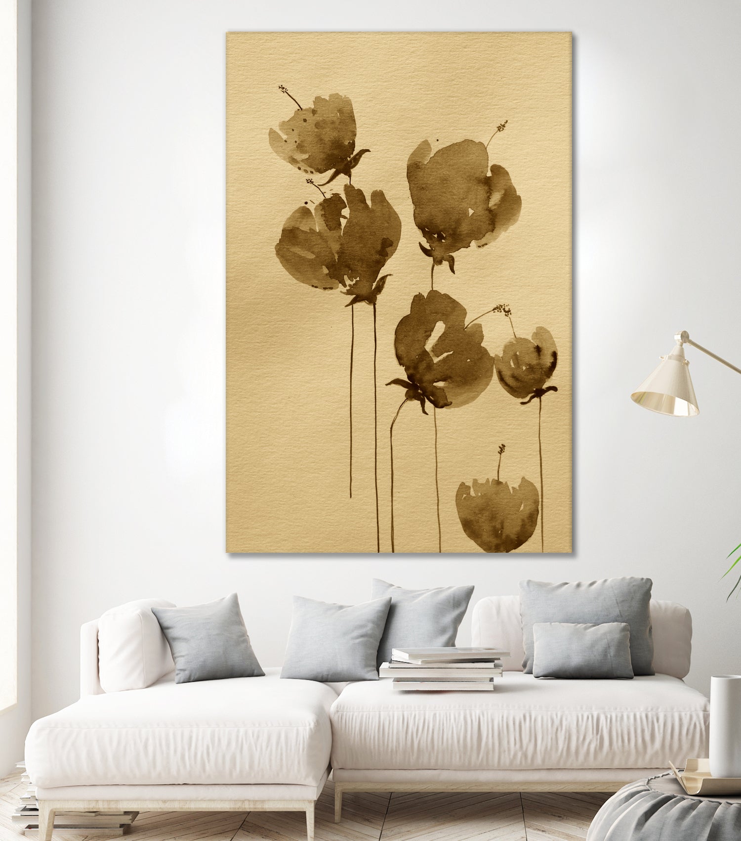 Poppies In Muted Sepia Tones by Santhosh ch on GIANT ART - 11825 illustration