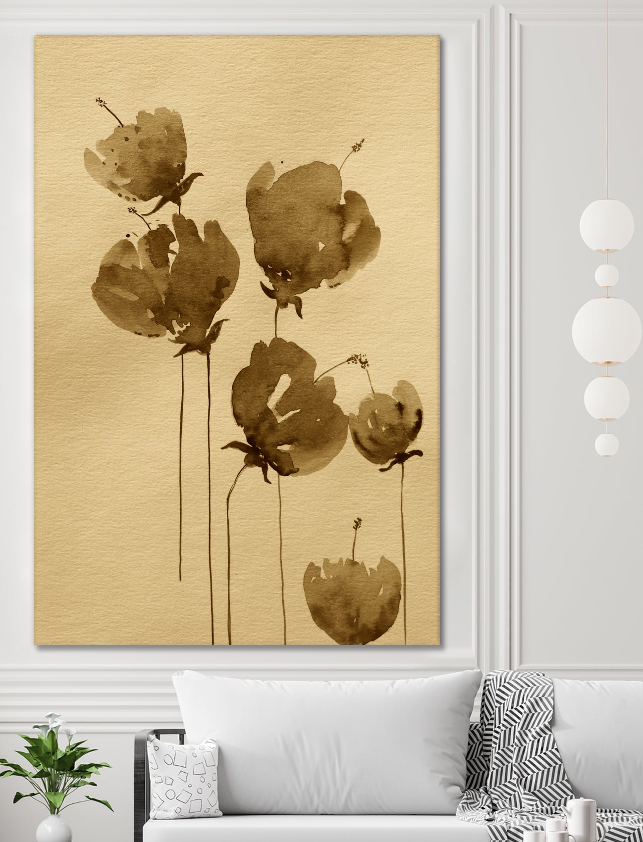 Poppies In Muted Sepia Tones by Santhosh ch on GIANT ART - 11825 illustration