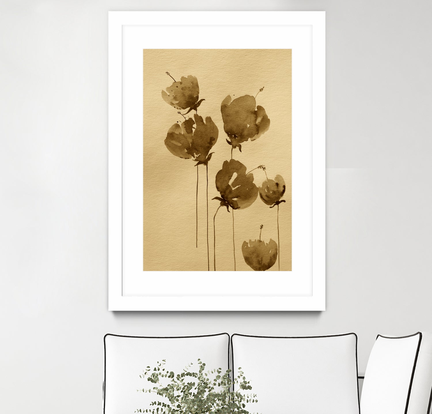 Poppies In Muted Sepia Tones by Santhosh ch on GIANT ART - 11825 illustration