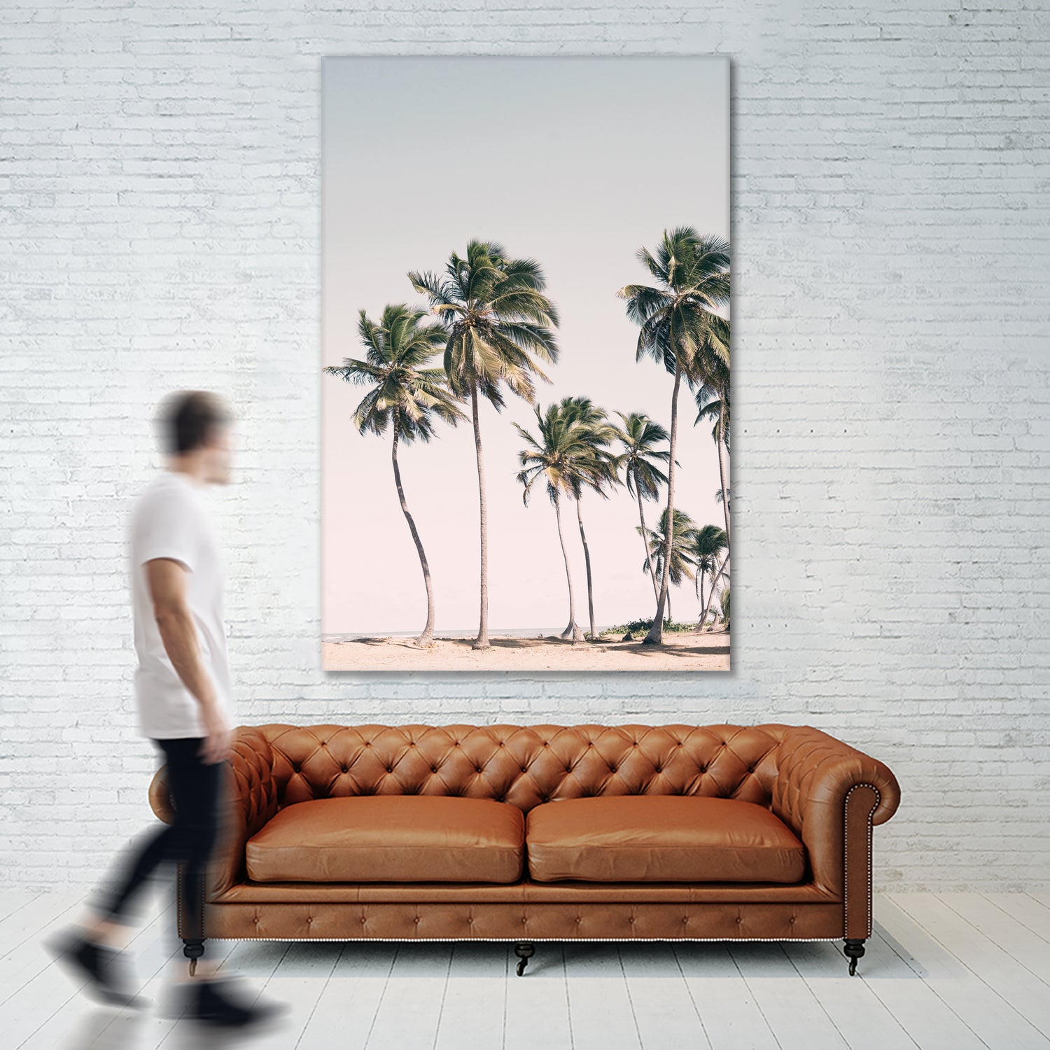 Blush Tropical Trees by Kathrin Pienaar on GIANT ART - palm trees  palm trees