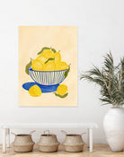 Bowl Of Vibrant Yellow Lemons by Nikita Jariwala on GIANT ART - bowl of lemons art food and drinks bowl of lemons art