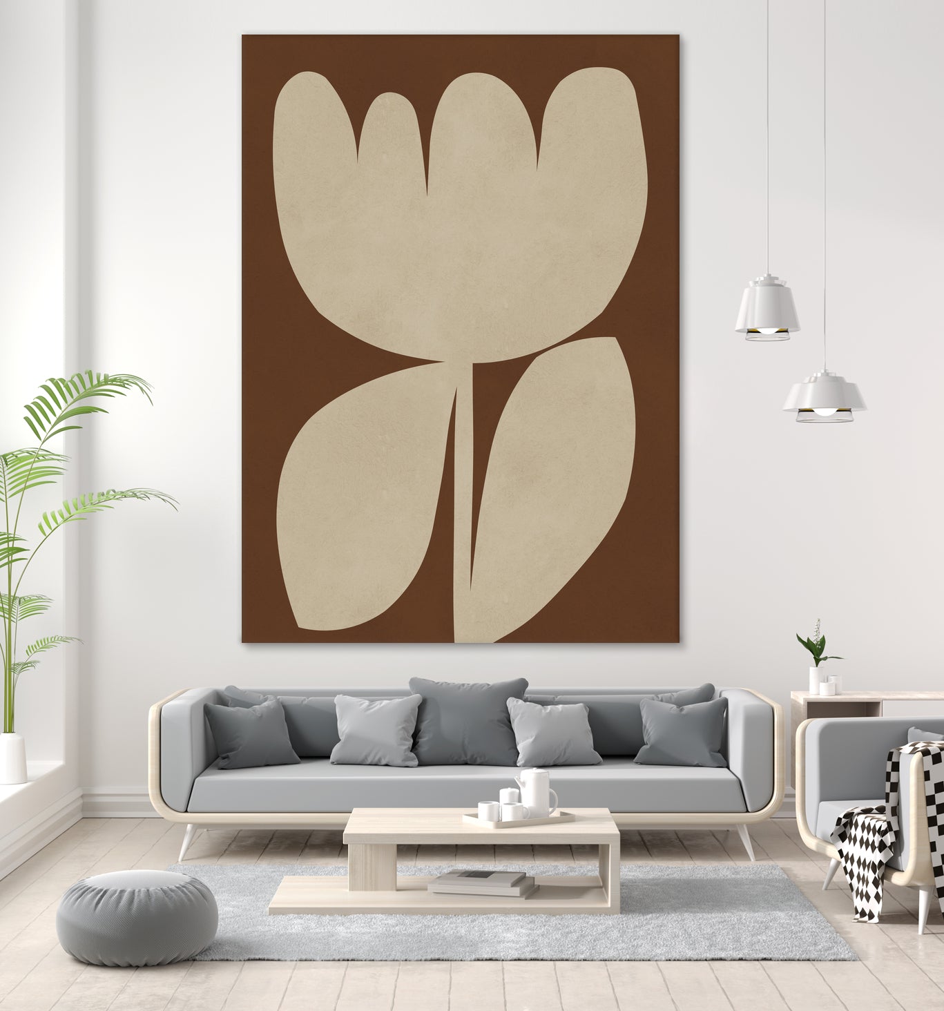 Beige Blossom Shapes by Vitor Costa on GIANT ART - 9001 illustration