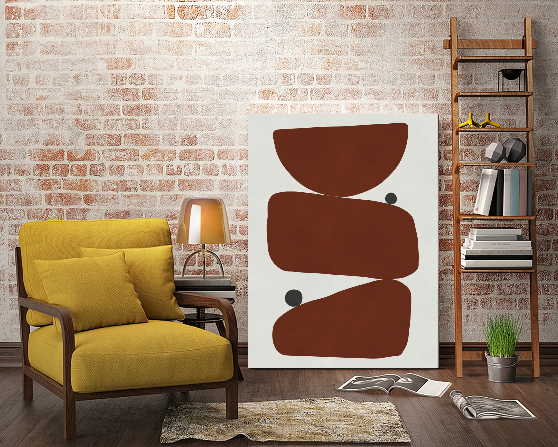 Brown expressionism by Victor Costa on GIANT ART - red shapes burgundy
