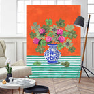 Clovers and Pink Blossoms by Caroline Bonne Muller on GIANT ART - clover bouquet  clover bouquet