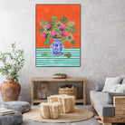 Clovers and Pink Blossoms by Caroline Bonne Muller on GIANT ART - clover bouquet  clover bouquet