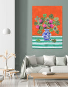 Clovers and Pink Blossoms by Caroline Bonne Muller on GIANT ART - clover bouquet  clover bouquet