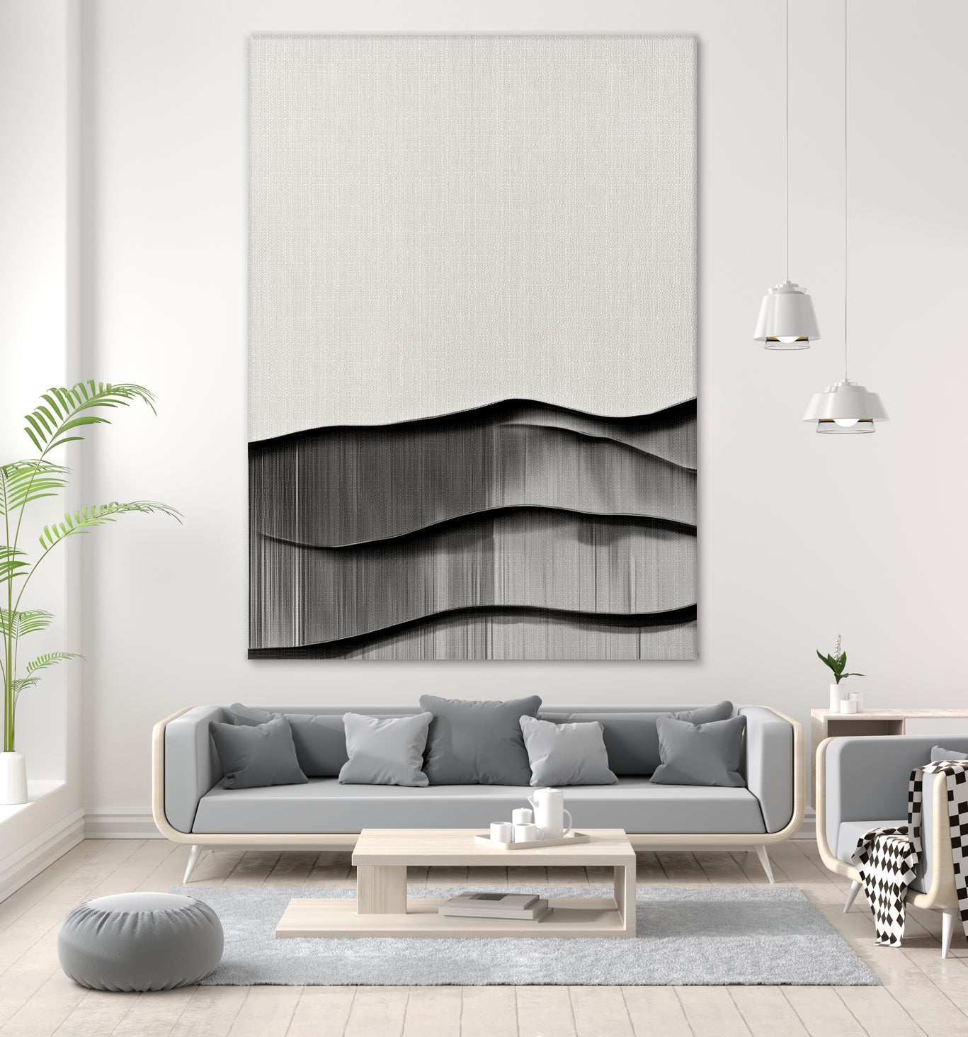 Monochrome Waves by Alma on GIANT ART - 6154 illustration