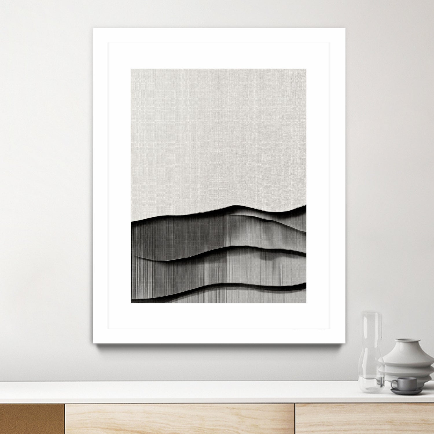 Monochrome Waves by Alma on GIANT ART - 6154 illustration