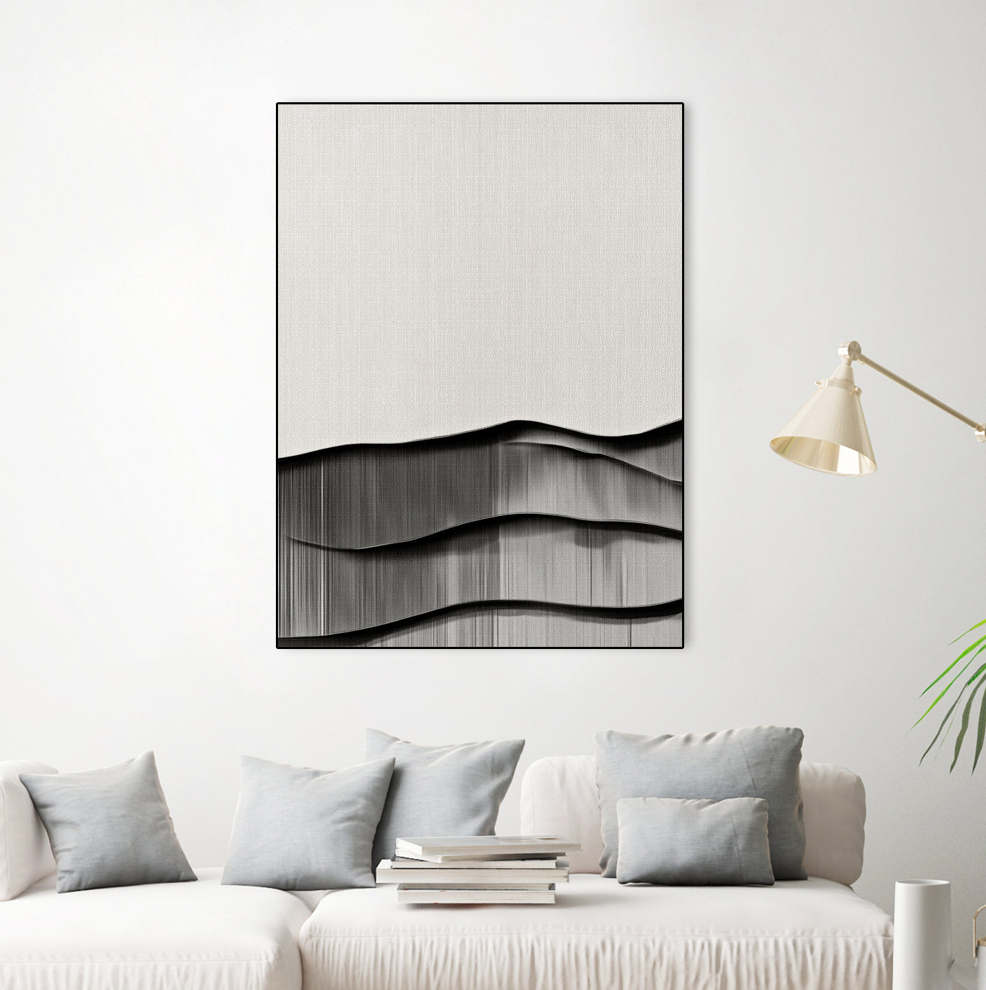 Monochrome Waves by Alma on GIANT ART - 6154 illustration