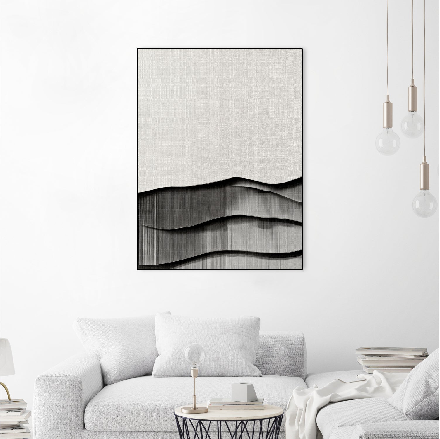 Monochrome Waves by Alma on GIANT ART - 6154 illustration