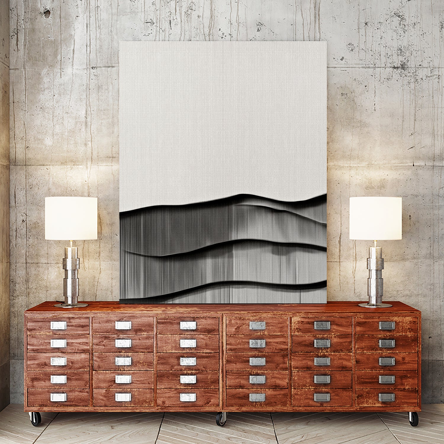 Monochrome Waves by Alma on GIANT ART - 6154 illustration