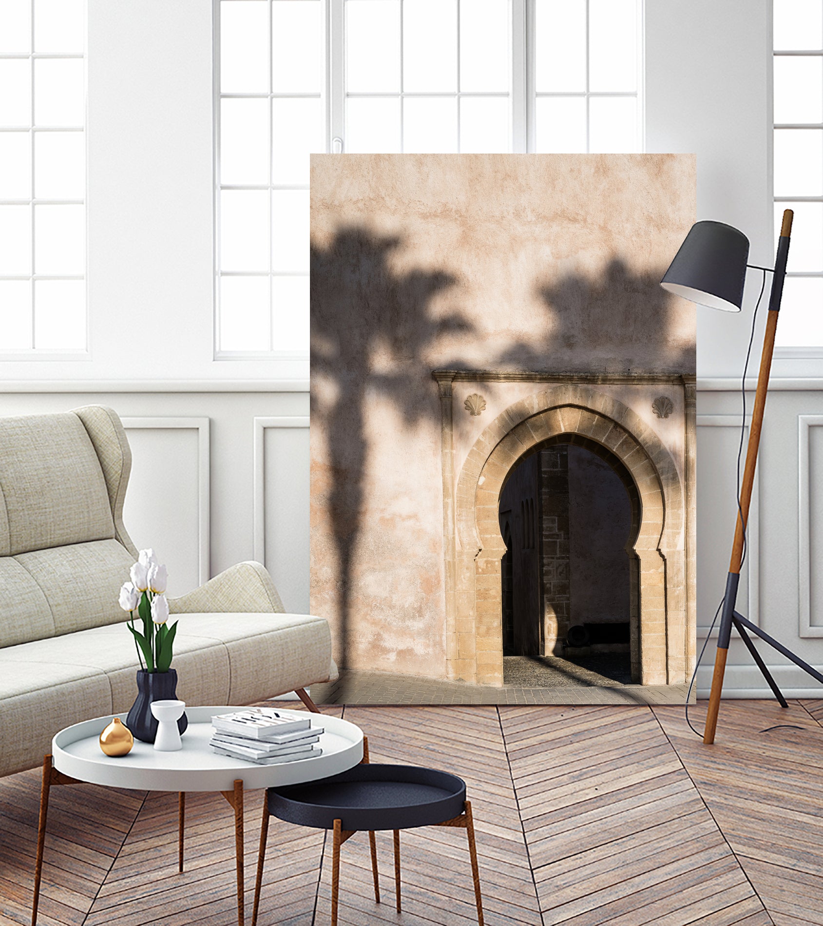 Shadow of a palm tree in Morocco by Photolovers on GIANT ART - mediterranean architecture photography mediterranean architecture