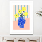 Flowers in Blue Knotted Vase by Maren Gross on GIANT ART - potted flower flowers and plants potted flower