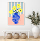 Flowers in Blue Knotted Vase by Maren Gross on GIANT ART - potted flower flowers and plants potted flower