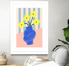 Flowers in Blue Knotted Vase by Maren Gross on GIANT ART - potted flower flowers and plants potted flower