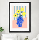 Flowers in Blue Knotted Vase by Maren Gross on GIANT ART - potted flower flowers and plants potted flower