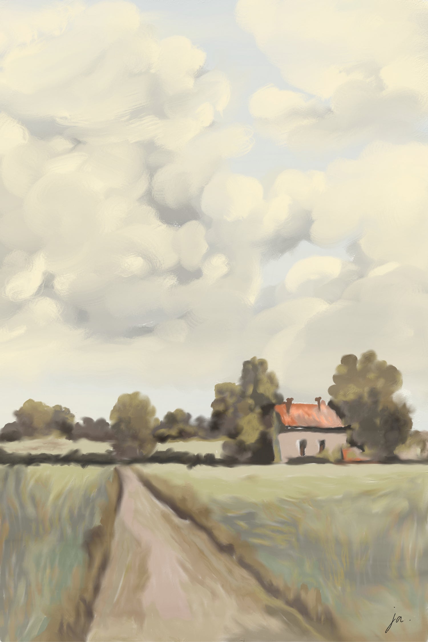 Tranquil Countryside by Jenna Alheit on GIANT ART - 4724 illustration