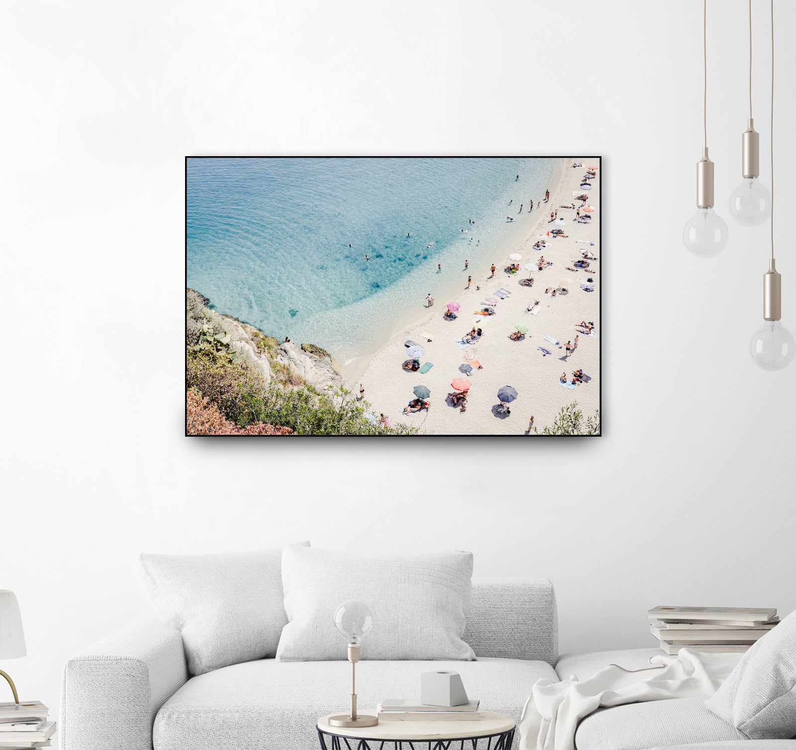 Tropea beach in Italy by Photolovers on GIANT ART - umbrella photography umbrella