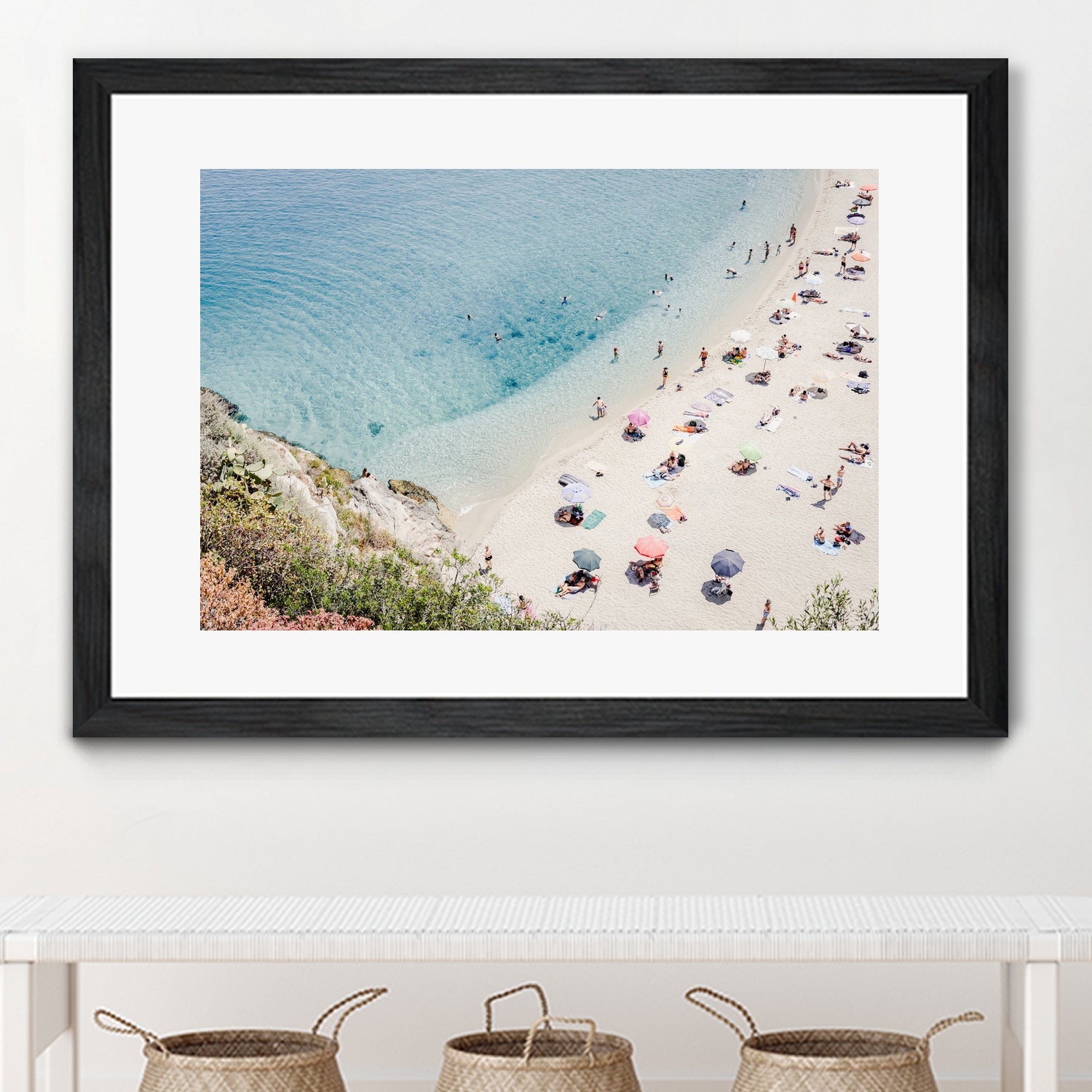Tropea beach in Italy by Photolovers on GIANT ART - umbrella photography umbrella