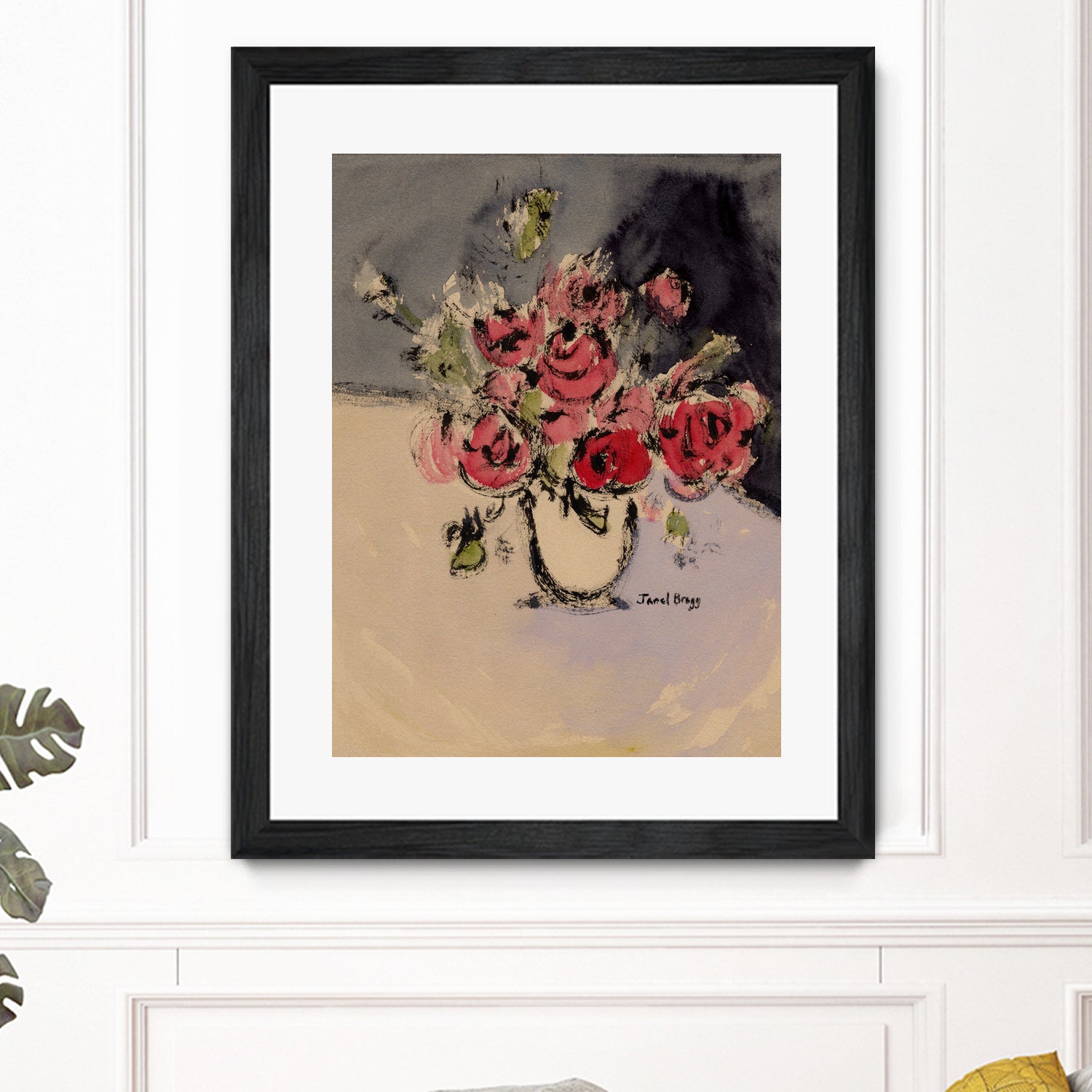Bouquet With Beige Vase by Janel Bragg on GIANT ART - illustrations botanical illustrations