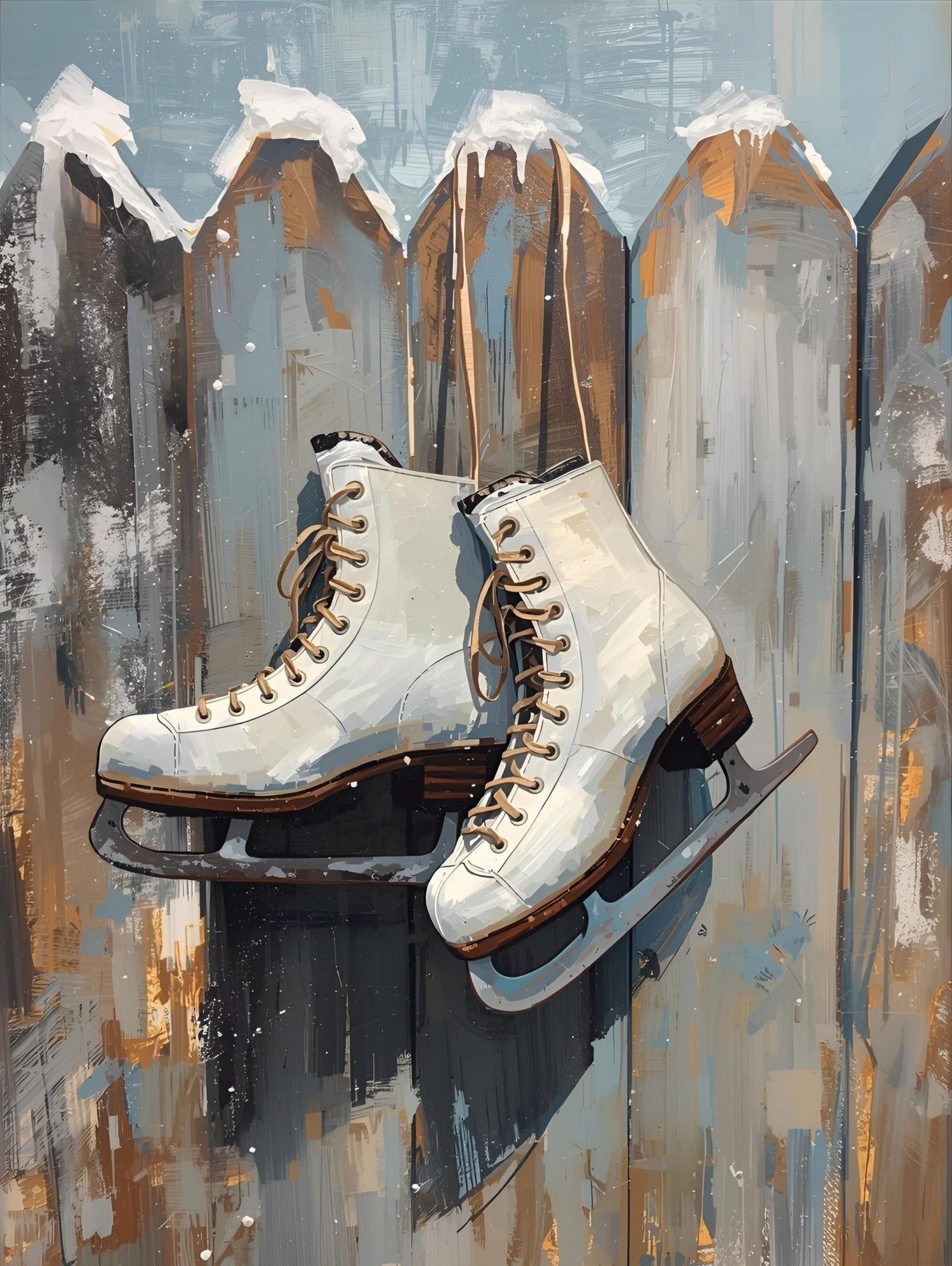 Schlittschuhe am Zaun by Ohkimiko on GIANT ART - schlittschuhe