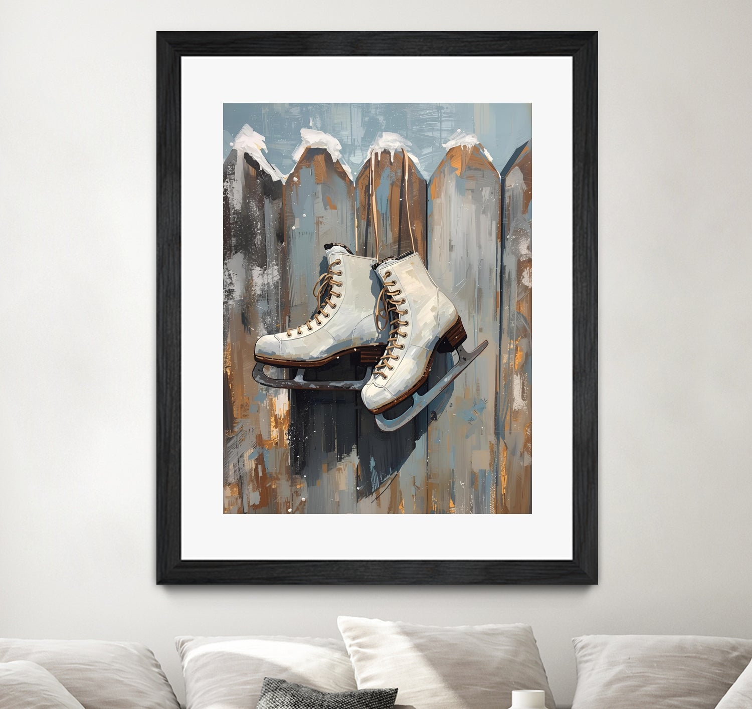 Schlittschuhe am Zaun by Ohkimiko on GIANT ART - schlittschuhe