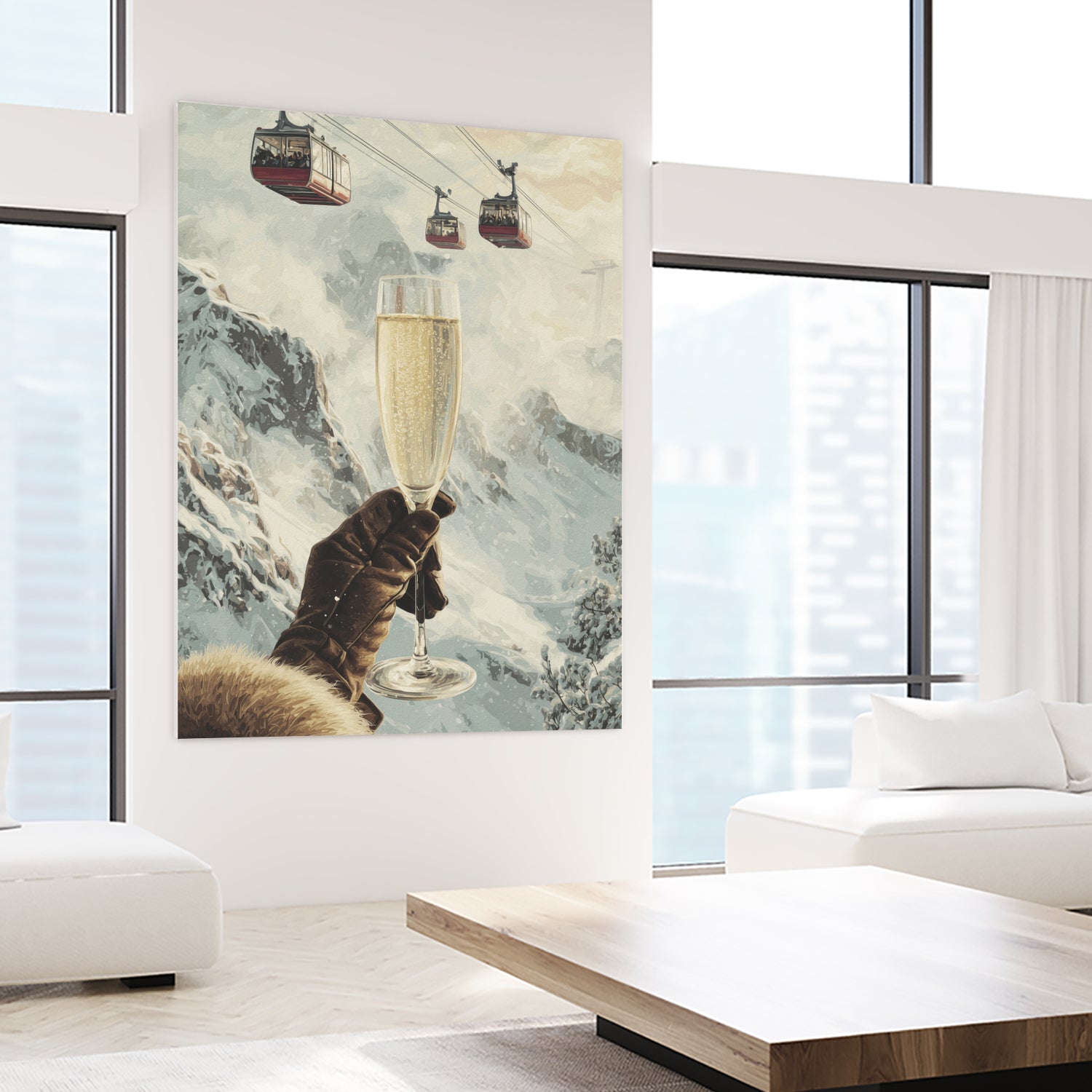 Bubbly Skiing by Andreas Magnusson on GIANT ART - figurative champagne