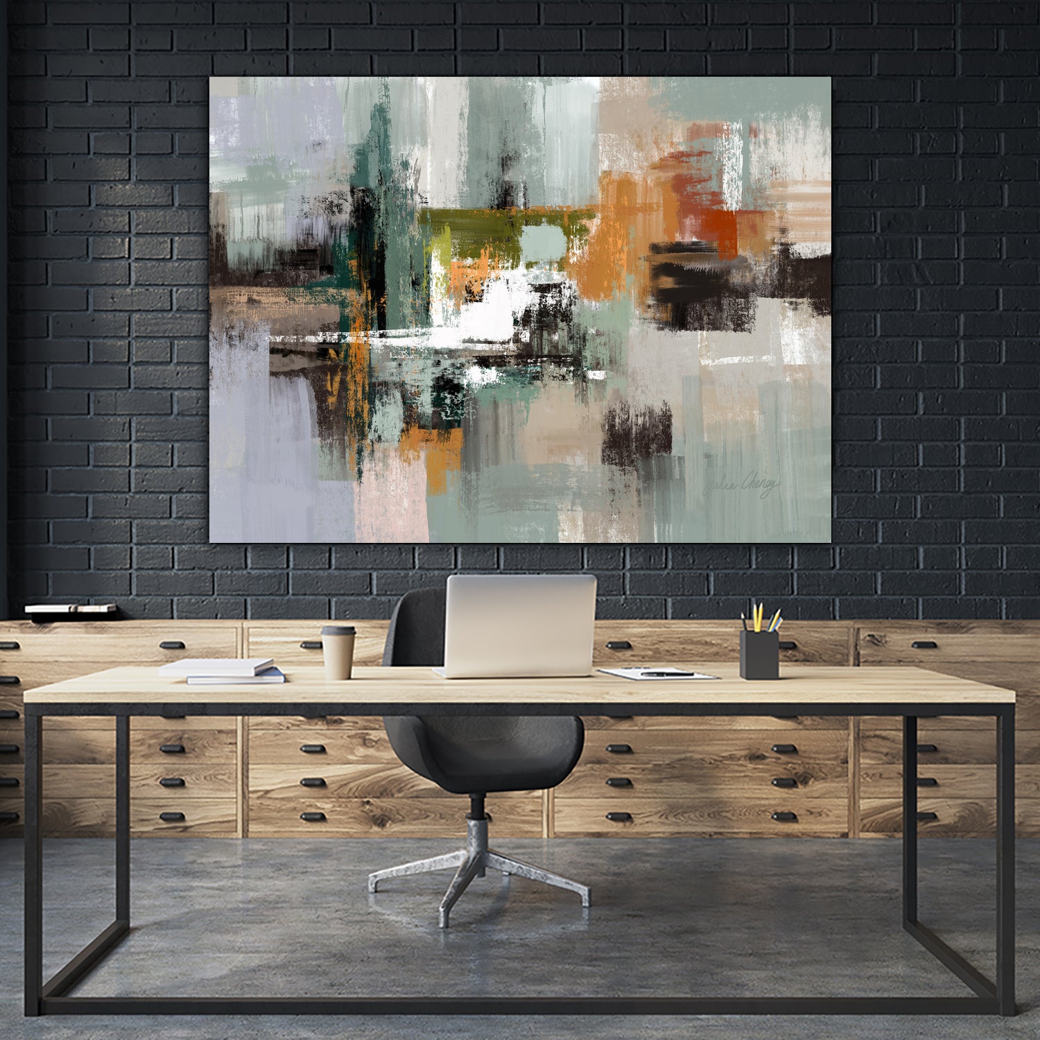 Green by Sage Rust on GIANT ART - cheney black abstract julia cheney