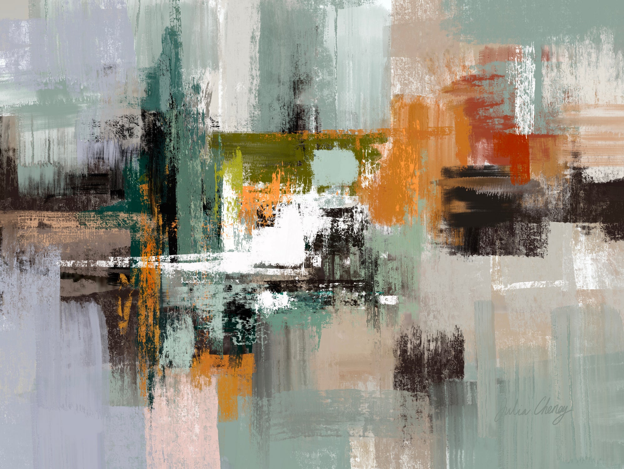 Green by Sage Rust on GIANT ART - cheney black abstract julia cheney