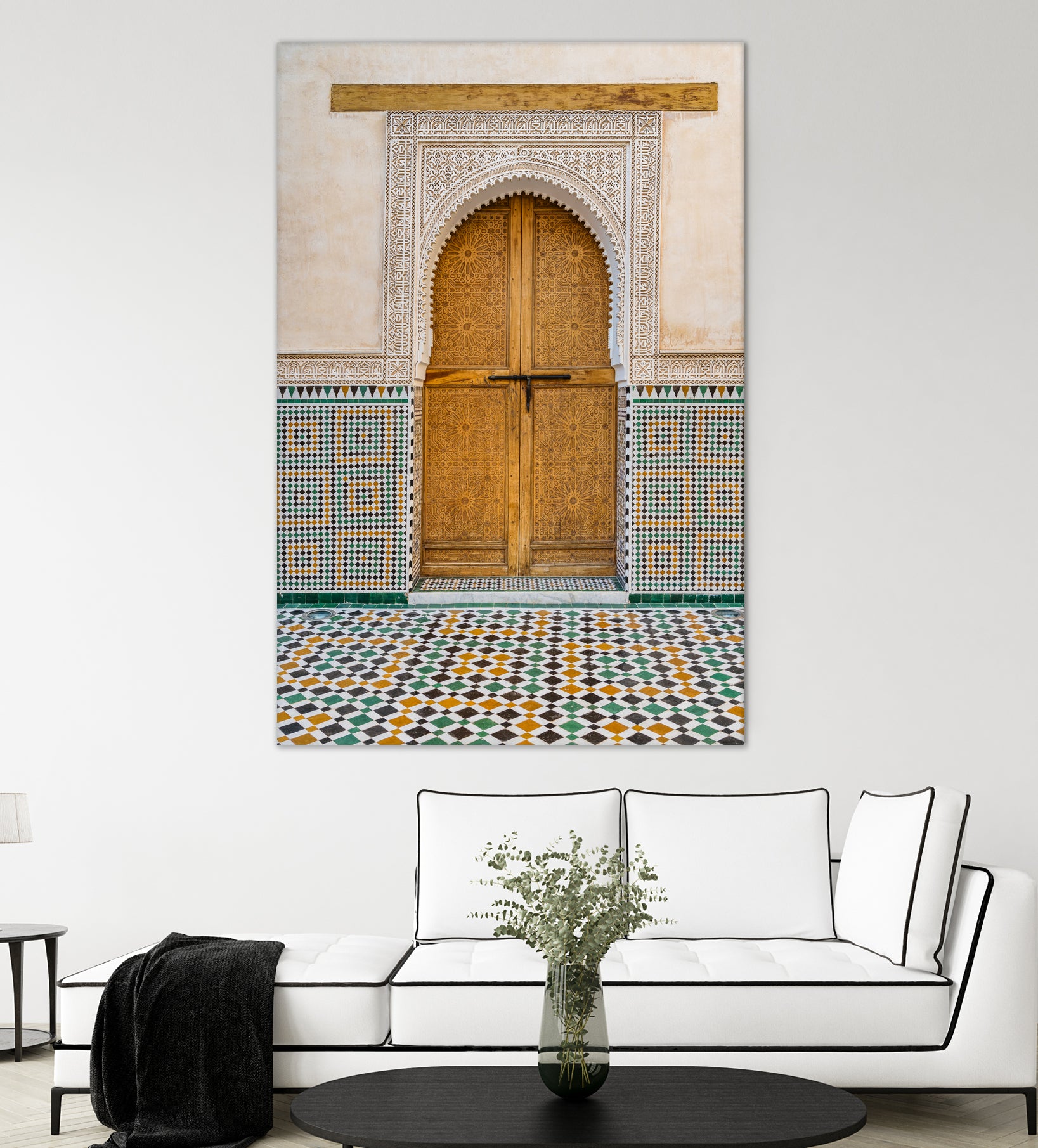 Decorated brown wooden door in Morocco by Photolovers on GIANT ART - photography morocco