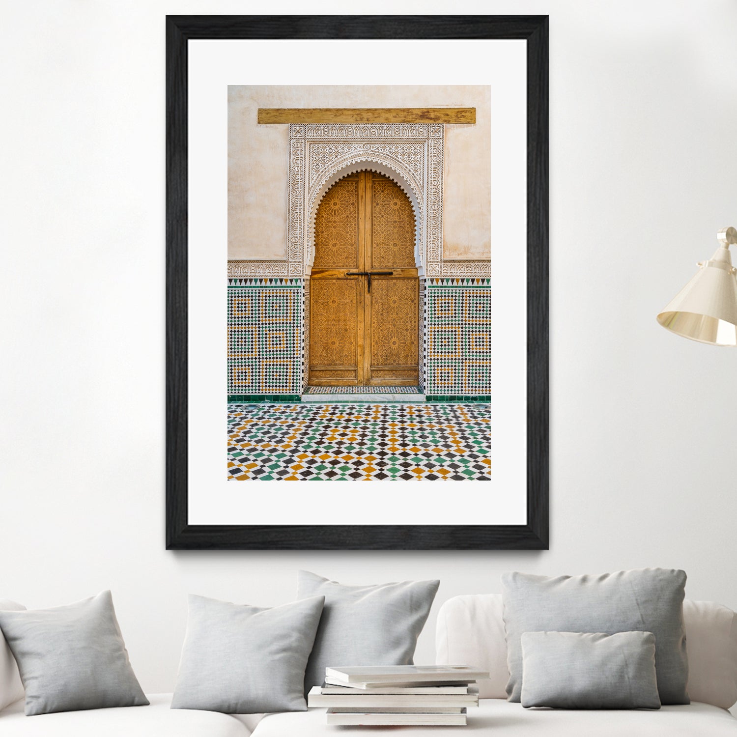 Decorated brown wooden door in Morocco by Photolovers on GIANT ART - photography morocco
