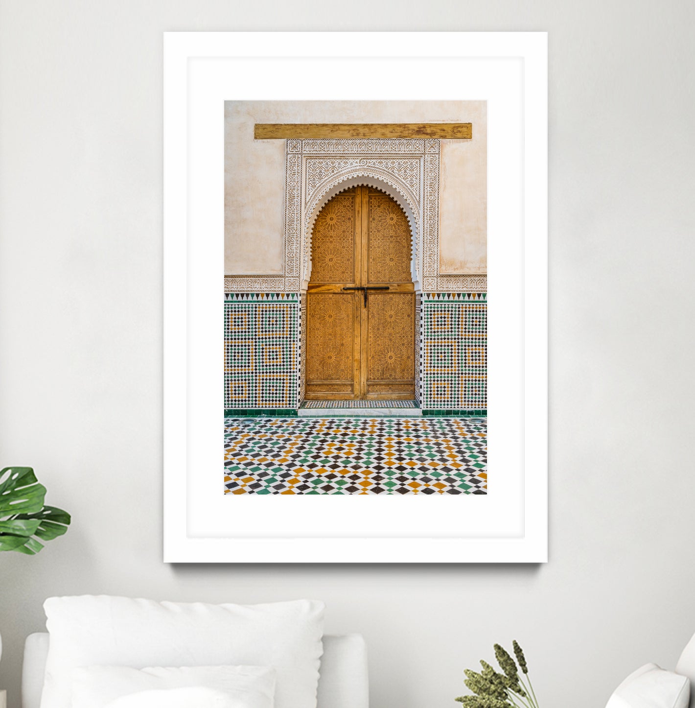Decorated brown wooden door in Morocco by Photolovers on GIANT ART - photography morocco