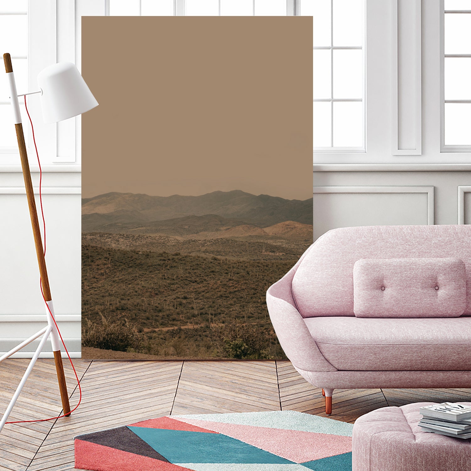 Atmospheric Layered Terrain Landscape With Warm Retro Tonal Haze by Stephanie Klatt on GIANT ART - textural landscape textural