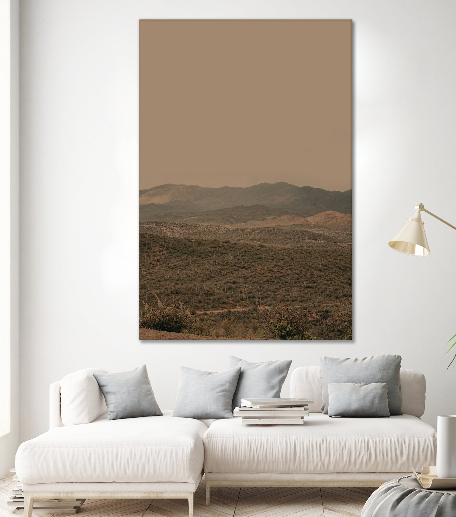 Atmospheric Layered Terrain Landscape With Warm Retro Tonal Haze by Stephanie Klatt on GIANT ART - textural landscape textural
