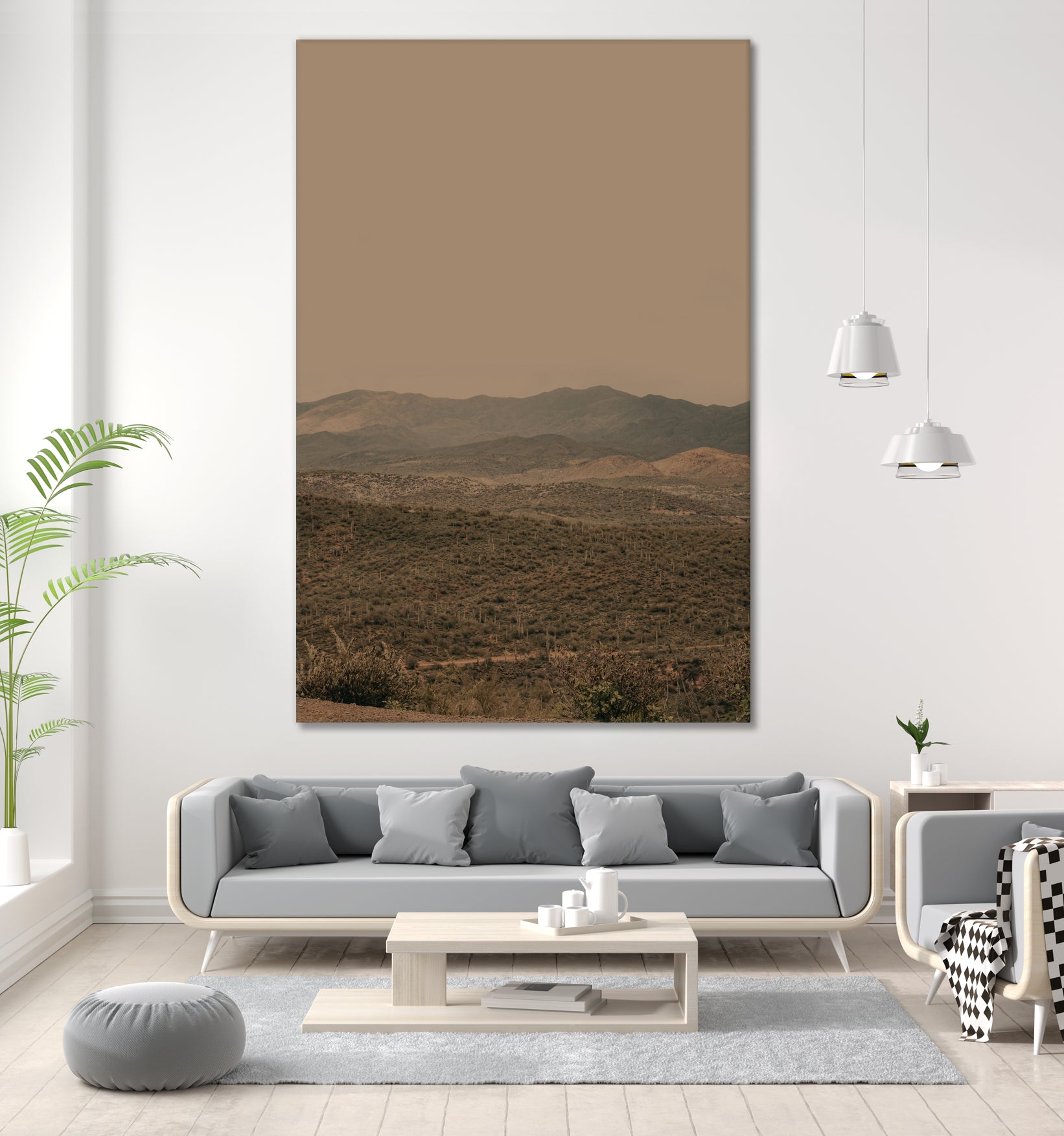 Atmospheric Layered Terrain Landscape With Warm Retro Tonal Haze by Stephanie Klatt on GIANT ART - textural landscape textural