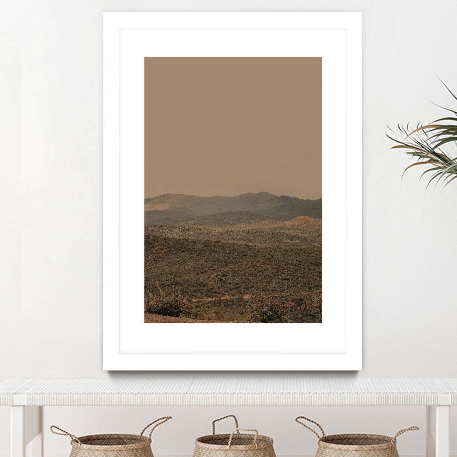 Atmospheric Layered Terrain Landscape With Warm Retro Tonal Haze by Stephanie Klatt on GIANT ART - textural landscape textural