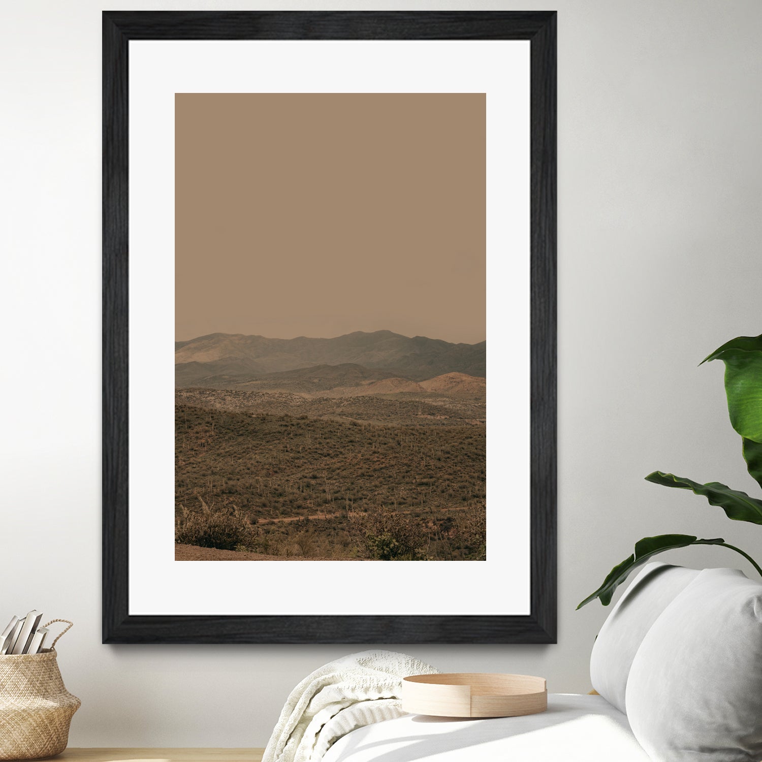 Atmospheric Layered Terrain Landscape With Warm Retro Tonal Haze by Stephanie Klatt on GIANT ART - textural landscape textural