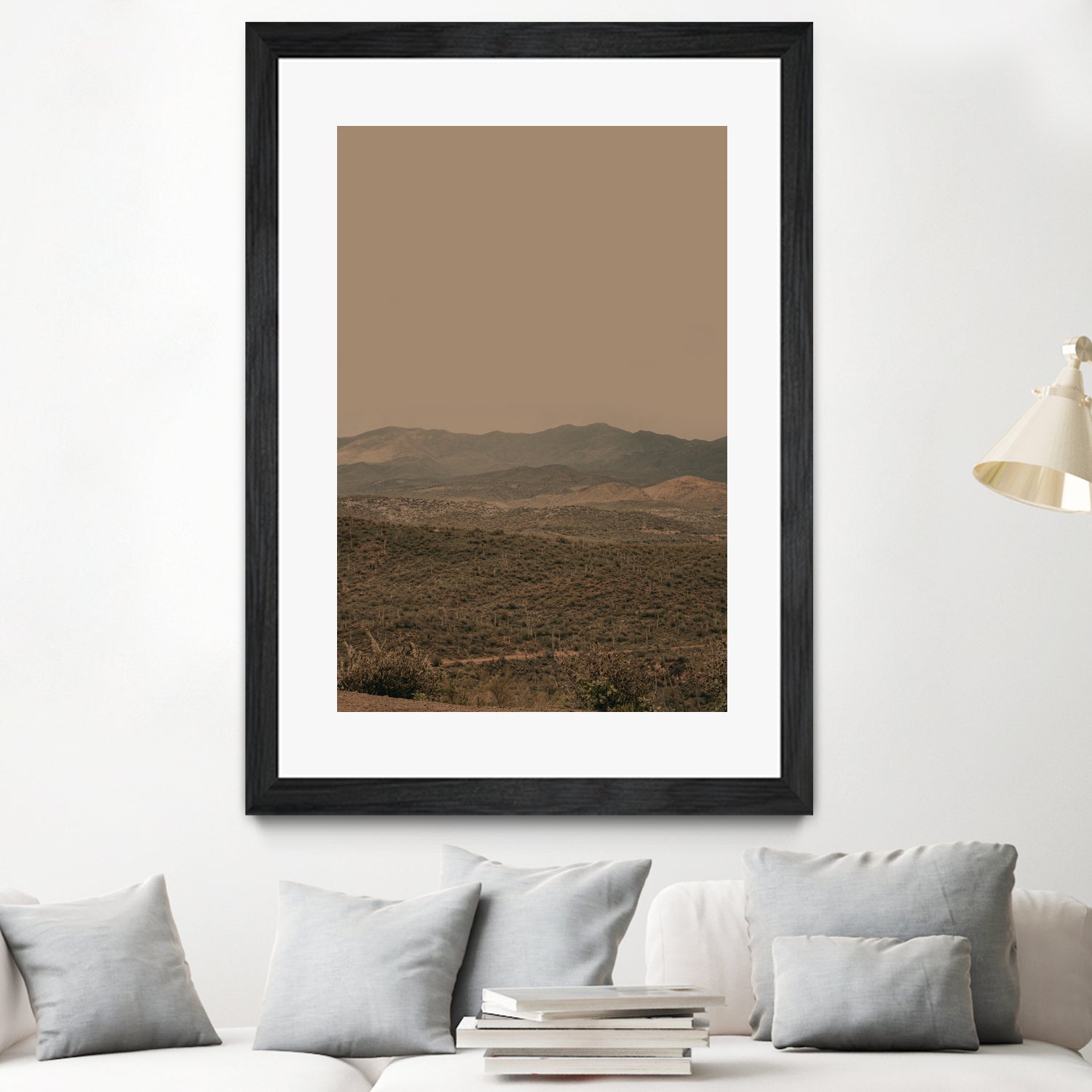 Atmospheric Layered Terrain Landscape With Warm Retro Tonal Haze by Stephanie Klatt on GIANT ART - textural landscape textural