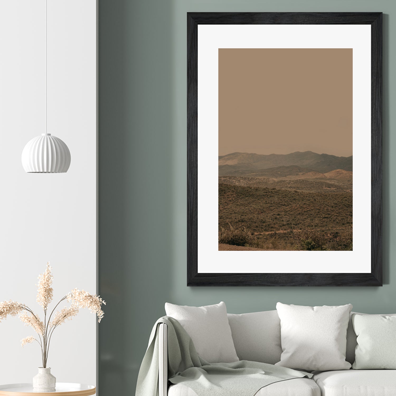 Atmospheric Layered Terrain Landscape With Warm Retro Tonal Haze by Stephanie Klatt on GIANT ART - textural landscape textural