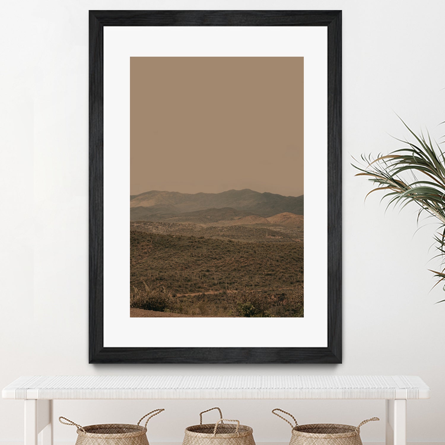 Atmospheric Layered Terrain Landscape With Warm Retro Tonal Haze by Stephanie Klatt on GIANT ART - textural landscape textural