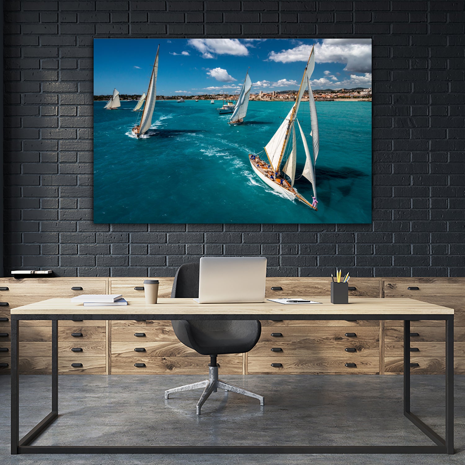 Race start by Marc Pelissier on GIANT ART - sailboats photography sailboats