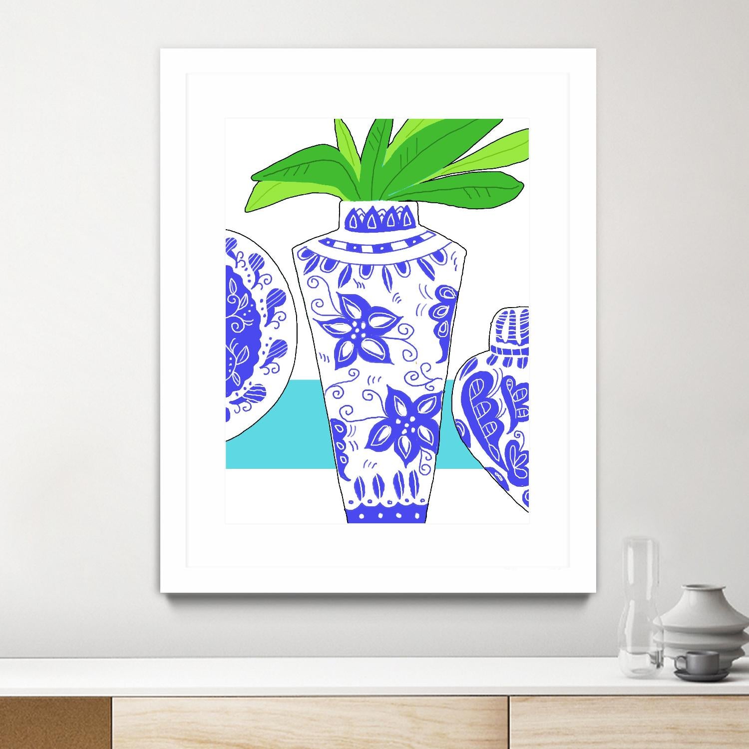 Blue Vase I by Deidre Mosher on GIANT ART - decorative