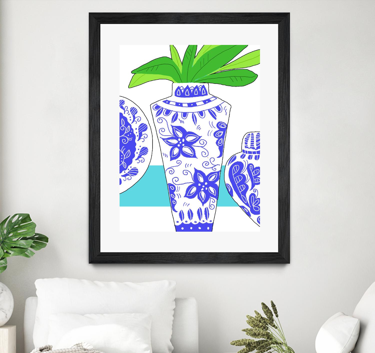 Blue Vase I by Deidre Mosher on GIANT ART - decorative