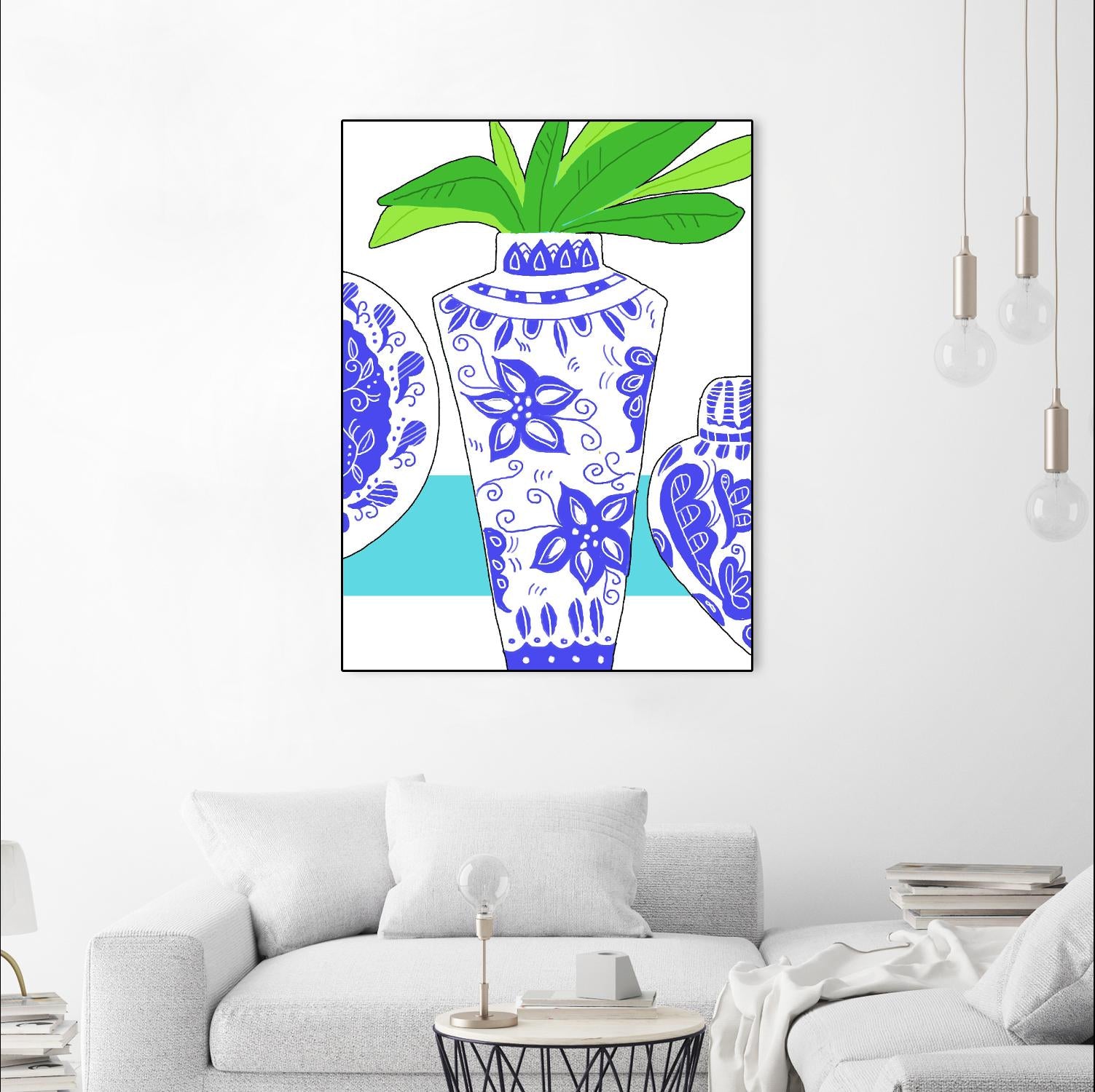 Blue Vase I by Deidre Mosher on GIANT ART - decorative