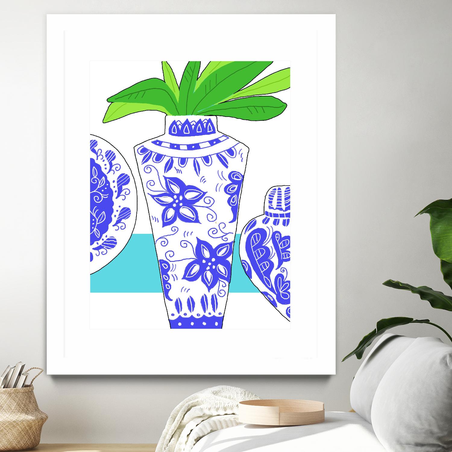 Blue Vase I by Deidre Mosher on GIANT ART - decorative