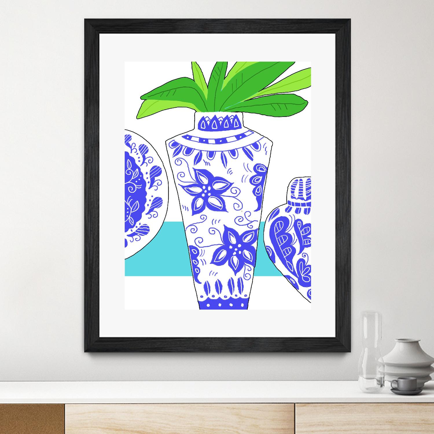 Blue Vase I by Deidre Mosher on GIANT ART - decorative