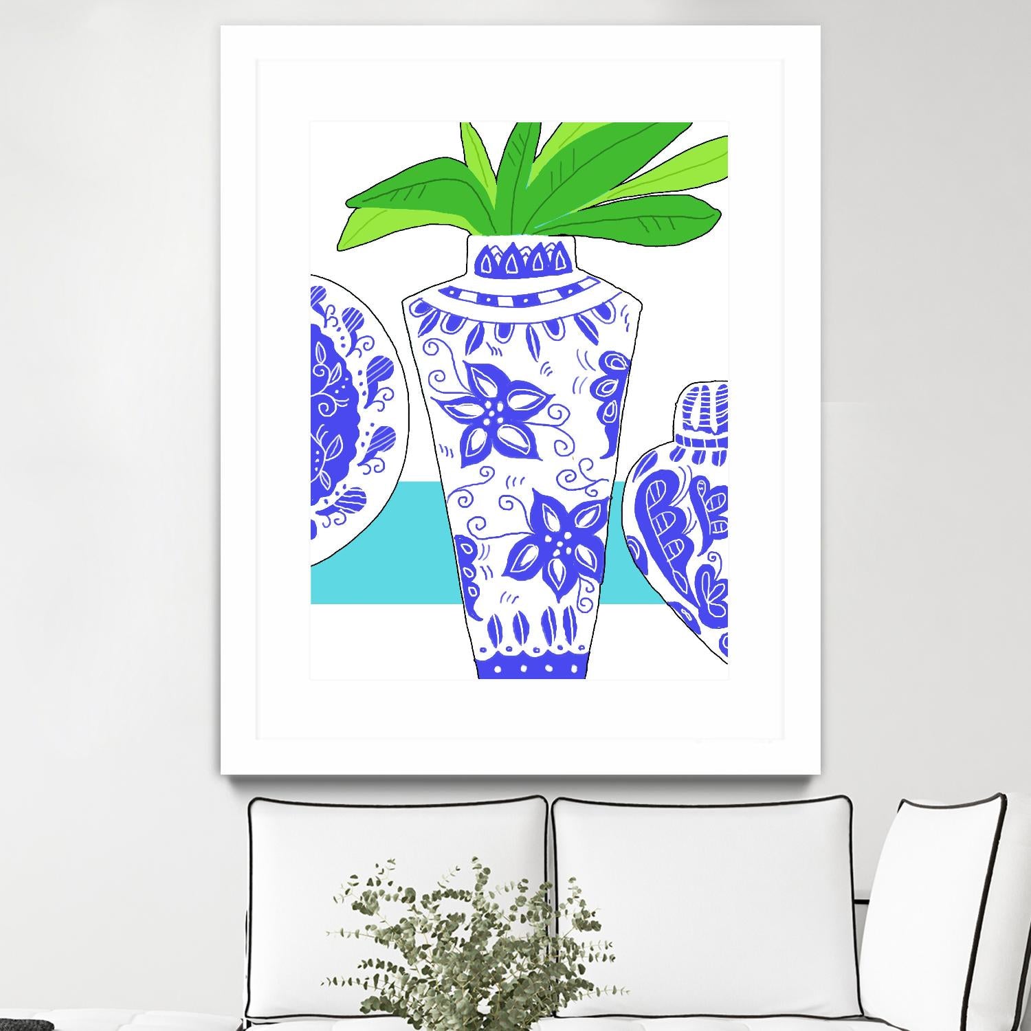 Blue Vase I by Deidre Mosher on GIANT ART - decorative