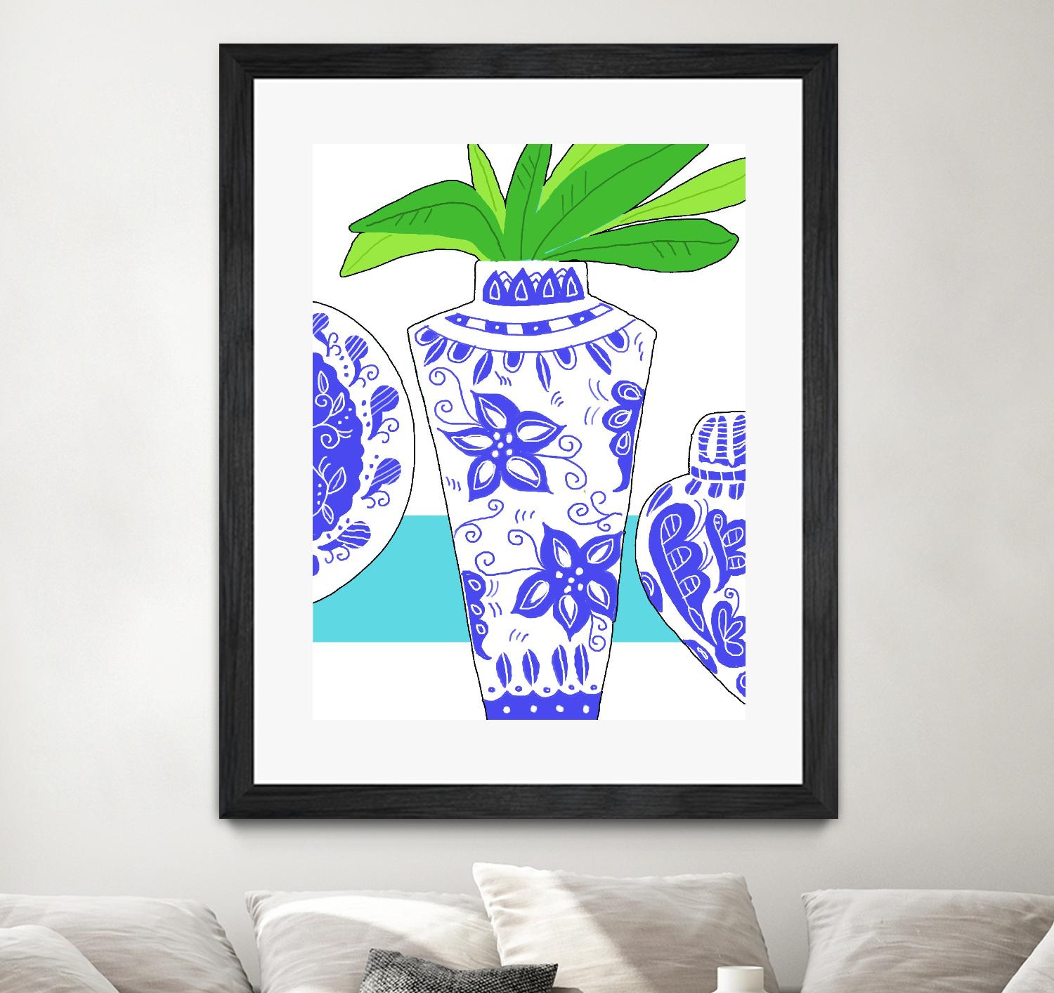 Blue Vase I by Deidre Mosher on GIANT ART - decorative